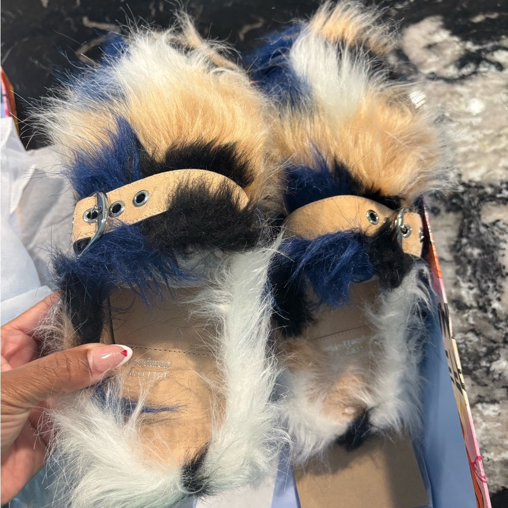 Jeffrey Campbell Multicolor Furry Mules